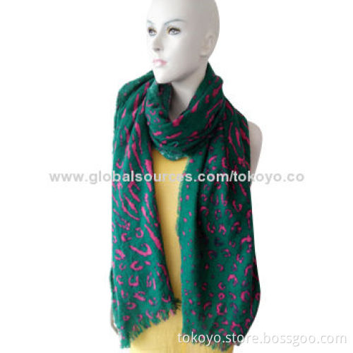 Winter woven scarf with mouth screen printing, 180*70cm, made of acrylic